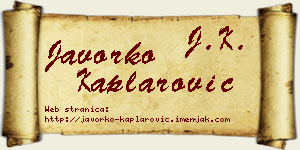 Javorko Kaplarović vizit kartica
